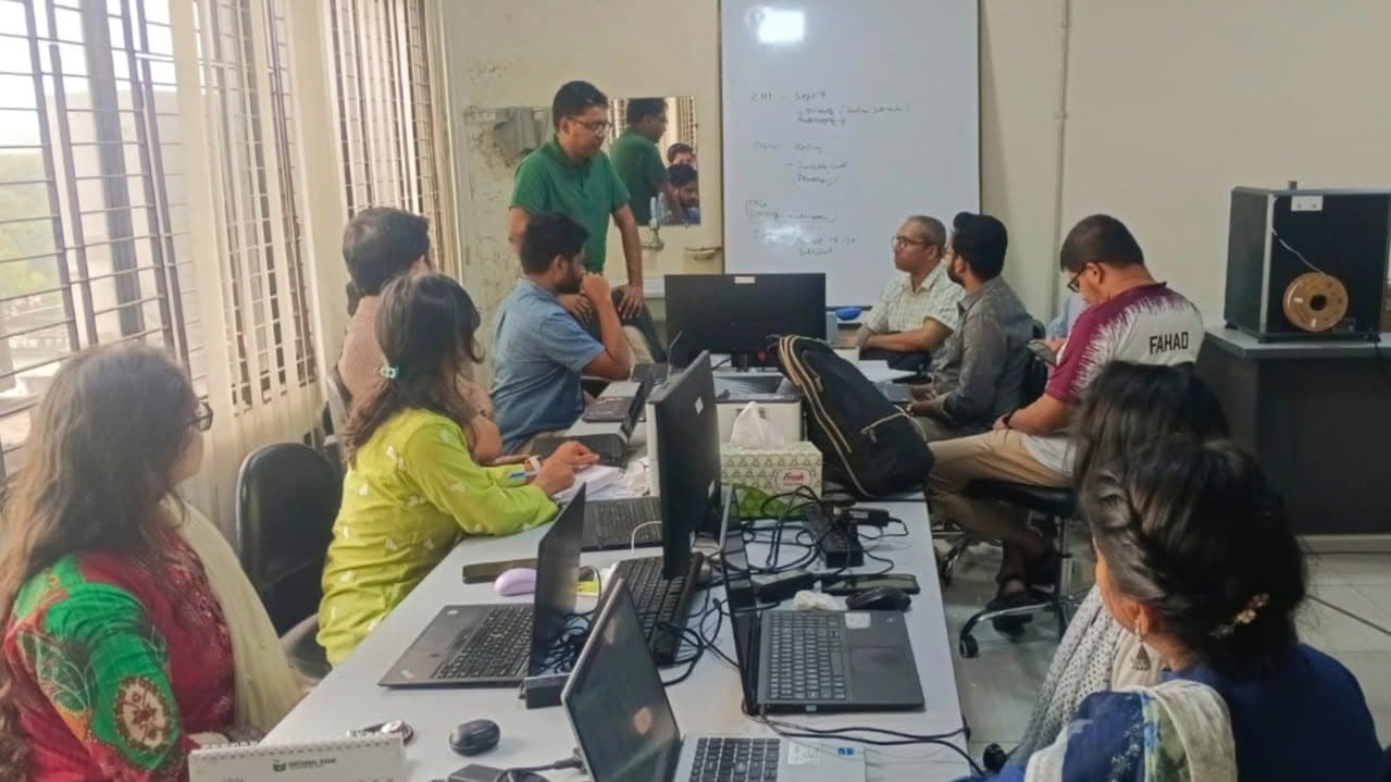 The Data & Design Lab team at work in the lab